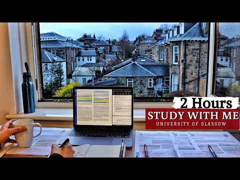 2 HOUR STUDY WITH ME | Background noise, Rain Sounds, 10-min break, No Music
