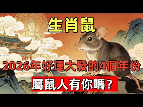 生肖鼠：2026年，好運大發的4個年份屬鼠人，有你嗎？#生肖星象#屬相運勢#生肖#家運#手寫#生肖運勢的那些事#先知#風水變化#提升運勢
