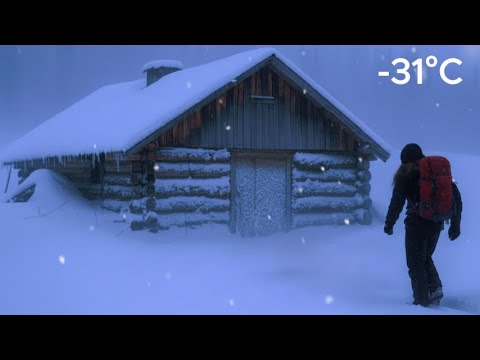 Surviving 2 Days in a  -31°C Blizzard Inside a Warm Cabin  Life Off the Grid in Deep Snow
