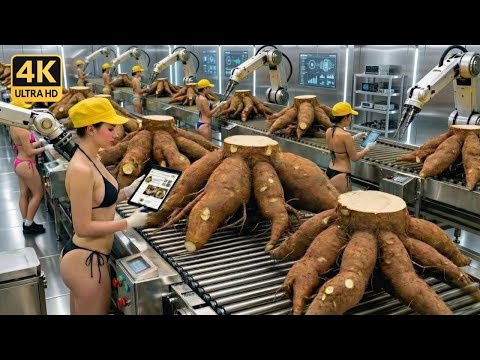 Inside The Factory: How 50 Million Fresh Tubers Become Cassava Flour Every Day (Full Process)