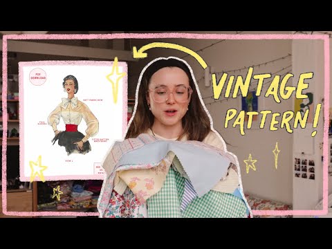 sewing a patchwork blouse using a VINTAGE PATTERN (ep.1)