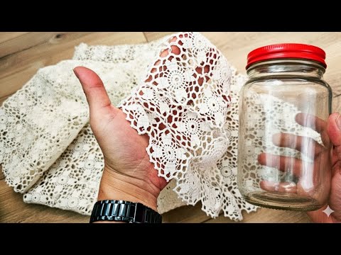 Recycling My Mom’s 40-Year-Old Lace with Women’s Stockings and a Jar ♻️👍