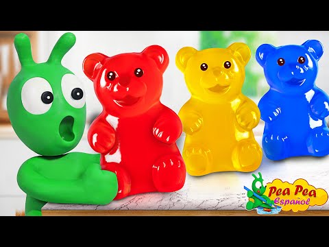 🐻🍭 Gelatinas De Ositos De Colores Con Pea Pea - Dibujos Animados Para Niños