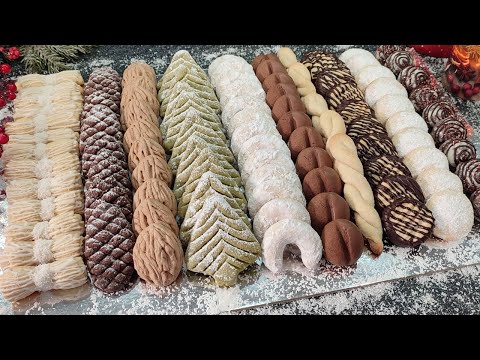Without cookie molds! From 1 dough - 10 varieties of CHRISTMAS Cookies ! Very tasty and fast!