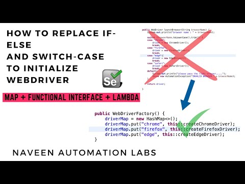 Replace If-Else & Switch-Case Statements to Initialize WebDriver with HashMap & Functional Interface