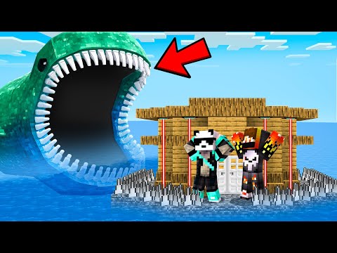 Scary Sea Monsters vs Safest Security base in Minecraft!