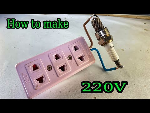 4 Awesome make free electricity energy 220Volt using from spark plug ideas technology 2025