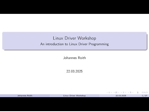 Linux Driver Workshop 2025