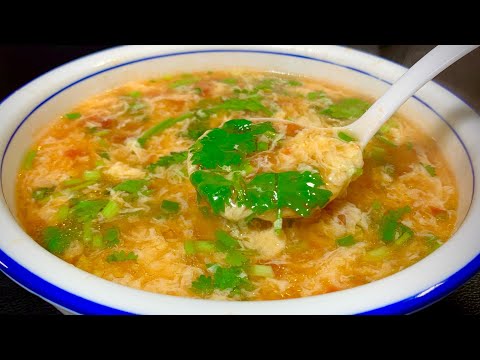Tomato and egg soup, it is best to avoid pouring eggs directly, learn a trick, the soup is delicious