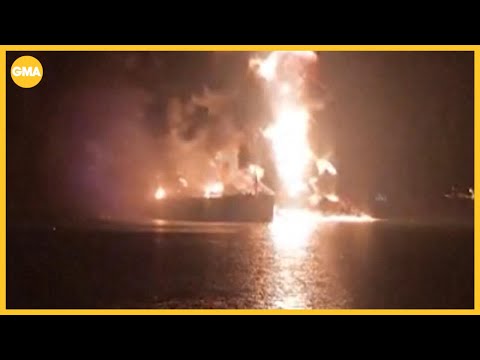 Ships struck near Strait of Hormuz as Iran threatens security of key oil passage