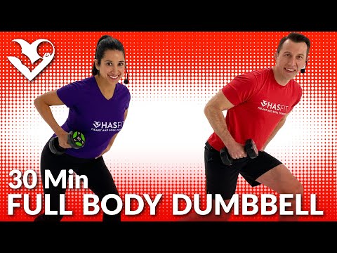 30 Min Full Body Workout at Home with Dumbbells - Total Body Strength Training Workouts with Weights