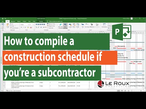 How to compile a construction schedule if you are a Subcontractor
