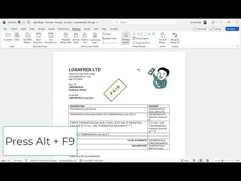 Mail Merge multiple items to a single recipient in a mail merge