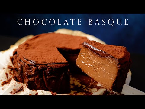 Double Chocolate Basque Cheesecake, Rich and Creamy Center , Famous Japanese shop's recipe