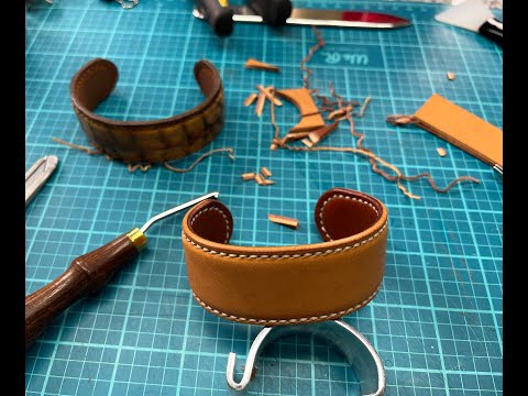 Making a simple leather cuff with a metal core