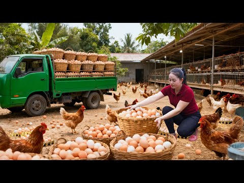 Harvesting 1000+ Chicken Eggs for 30 Days | Selling at Market & Rainy Season Farm Care