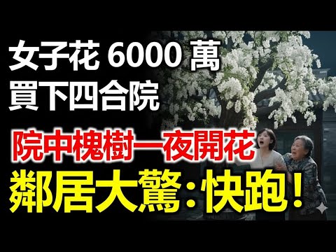 北京一個無人居住的四合院，被女子6000萬買下，第二天早上起來時，發現院子裏的槐樹開花了，鄰居大驚：快逃！