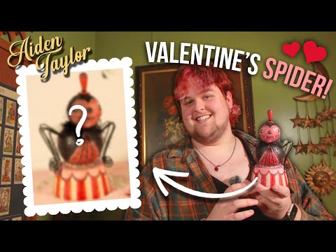 Sculpting A Valentine's Day SPIDER!! 💗 [Let's Make Folk Art]