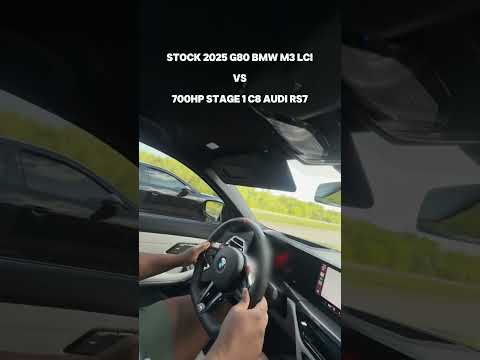 Went up against a friends stage 1 700hp C8 RS7 in Mexico. My M3 is stock. #bmw #m3 #audi #rs7