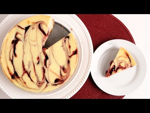 Homemade Raspberry Swirl Cheesecake Recipe - Laura Vitale - Laura in the Kitchen Episode 885