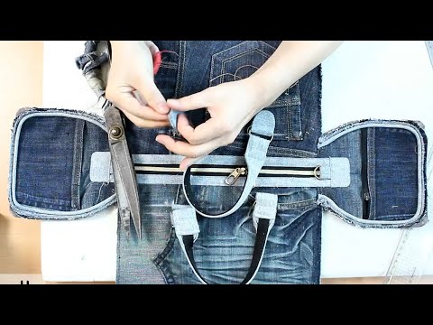 Old jeans are revived. Sewing is always new. DIY BAG SEWING TUTORIALDIY/CRAFTS/MAKE A BAG