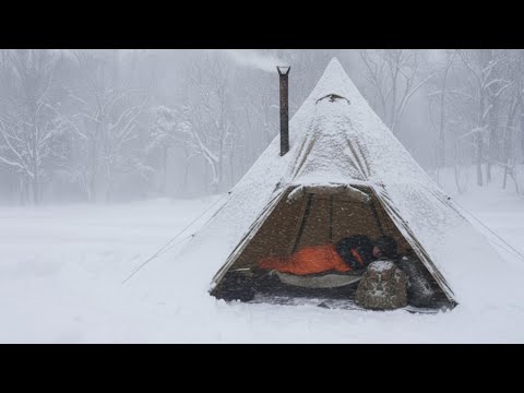 Surviving a Brutal Winter Alone With an Old Tent and No Water | Winter Camping