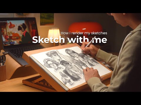 sketch with me/ how i render my sketches