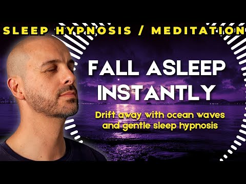 Sleep Hypnosis To Fall Asleep Fast (Strong) | Ocean Waves | Black Screen