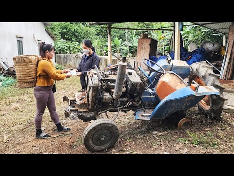 The mechanic girl went to a large scrap yard to buy a rusty old agricultural machine and restore it
