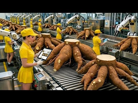 Inside The Factory | 50 Million Fresh Cassava Tubers Are Processed Into Cassava Flour Every Day
