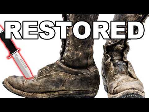 CRAZY Worn Lineman Work Boots MISSING A Heel: Nicks Rebuilds