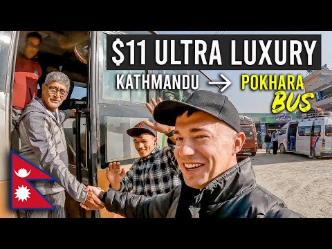 $11 LUXURY NEPALI BUS to Pokhara (I lost my ticket & this happened...) 🇳🇵