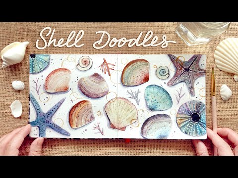 🐚 Pastel Shell Doodles: Step by step Watercolor Tutorial
