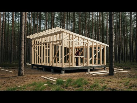 Build Your Own Dream Log Cabin Alone in the Woods/ from Start to Finish