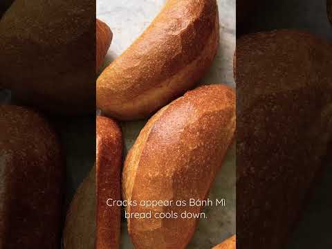 After a freshly baked Bánh Mì comes out of the oven, cracks appear when it cools down. #breadmaking
