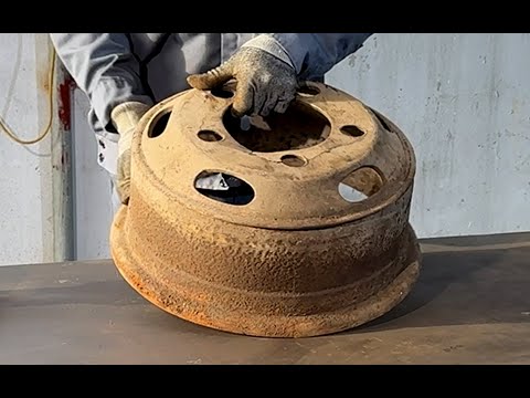 Making a wood-burning stove from old car rims / Creative