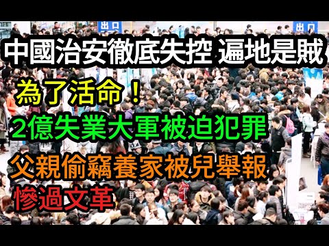 [中國崩潰] 中國社會大崩潰！治安倒退30年重現「90年代亂象」，2億失業大軍引爆「全民犯罪潮」，父親偷電瓶養家竟遭親兒舉報，底層互害已成常態！#失業 #中國崩潰