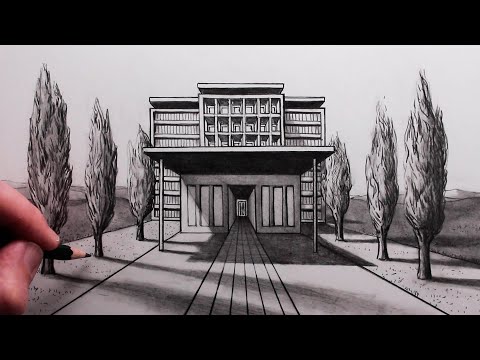 How to Draw a Modern House using One Point Perspective