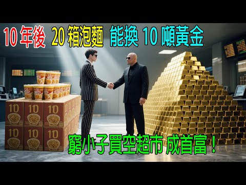 10年後，20箱泡麵，能換10噸黃金，窮小子買空超市，成世界首富！