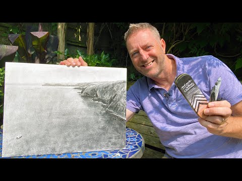 Charcoal Drawing | North Cornwall Coast