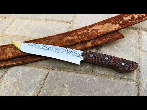 Creating the most beautiful Knife from truck leaf spring! Incredible sharpness