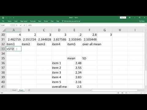 Computing the mean and standard deviation per item of the level of satisfaction questionnaire