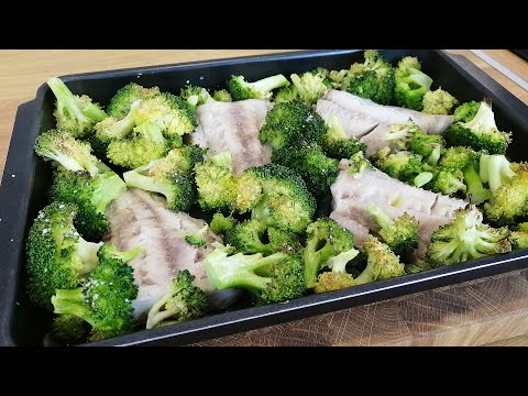 ЗАПЕЧЕННАЯ РЫБА (ТЕРПУГ) с брокколи и йогуртовым соусом