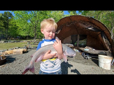 3 Days Camping Catch & Cook - Bank Fishing for Catfish Exploring New Water