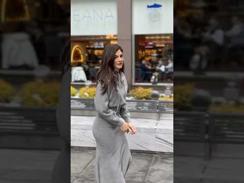 Monica Barbaro showcases her gorgeous figure in a monochrome outfit! #monicabarbaro #fashion #style