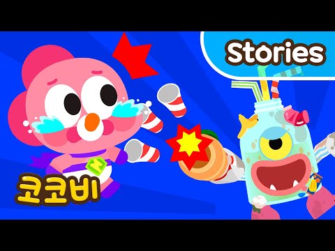 I threw away the trash and it turned into a monster😱 Cocobi Hero Babies Kids Cartoon