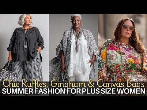 2025 Summer Fashion for Plus Size Women Over 50 โ Chic Ruffles, Gingham & Canvas Bags