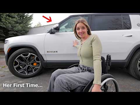 HER FIRST TIME! - Can a Wheelchair User Drive a Rivian?!