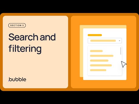 Search & filtering: Getting started with Bubble (Lesson 5.5)