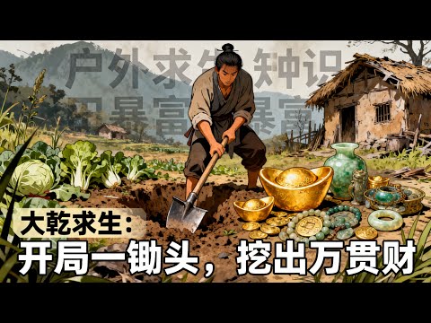 《大乾求生：開局一鋤頭，挖出萬貫財》穿越成饑荒農戶，我靠戶外求生知識挖野菜養家，卻意外發現山中隱藏的古代寶藏，從此開啓種田暴富之路。#历史#玄幻#小说